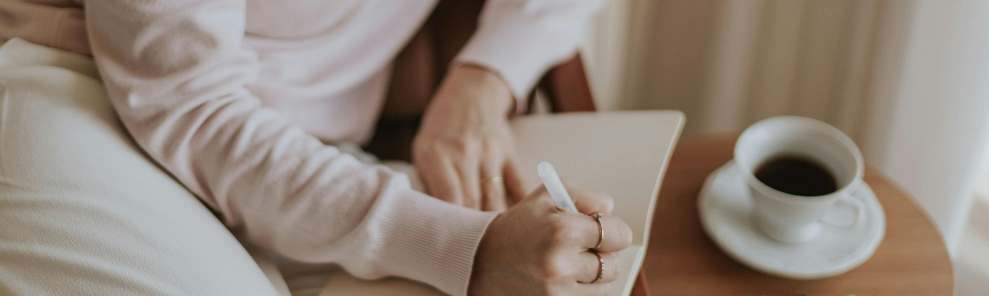 night time routine journaling and tea