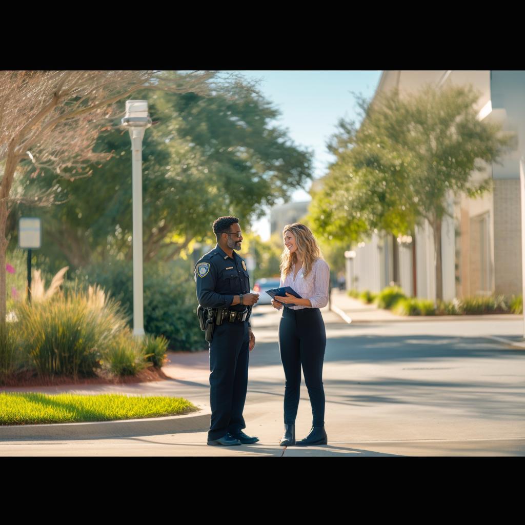 mobile crisis team talking with a police officer collaboration