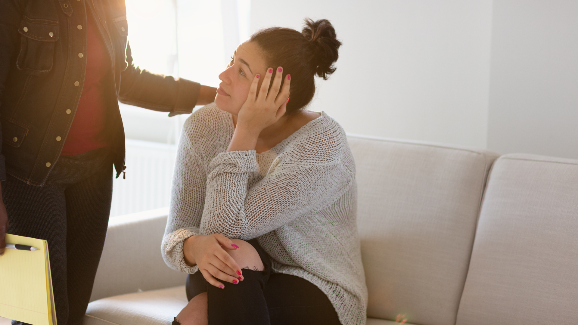 person supporting another person for mental health challenges