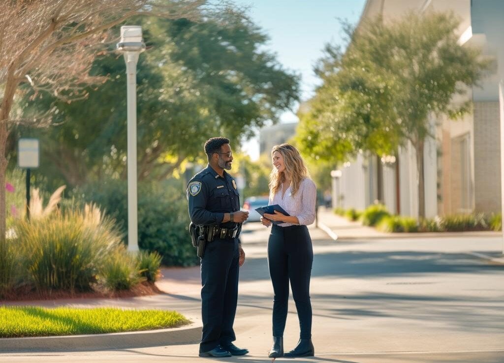 mobile crisis team and police officer collaborating